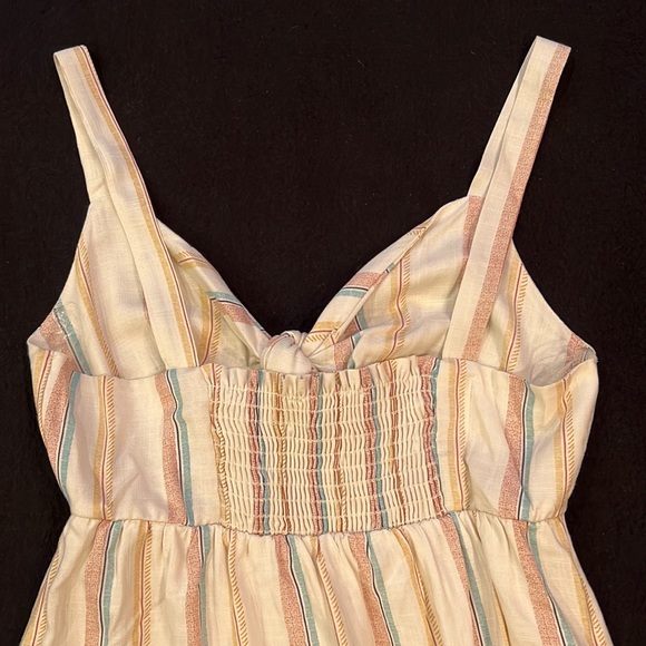 Altar'd State Ivory Stripe Tie Front Sun Dress Small EUC - Picture 5 of 7